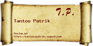 Tantos Patrik névjegykártya